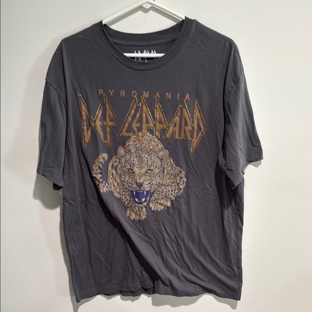 Def Leppard Gray Bling Tee